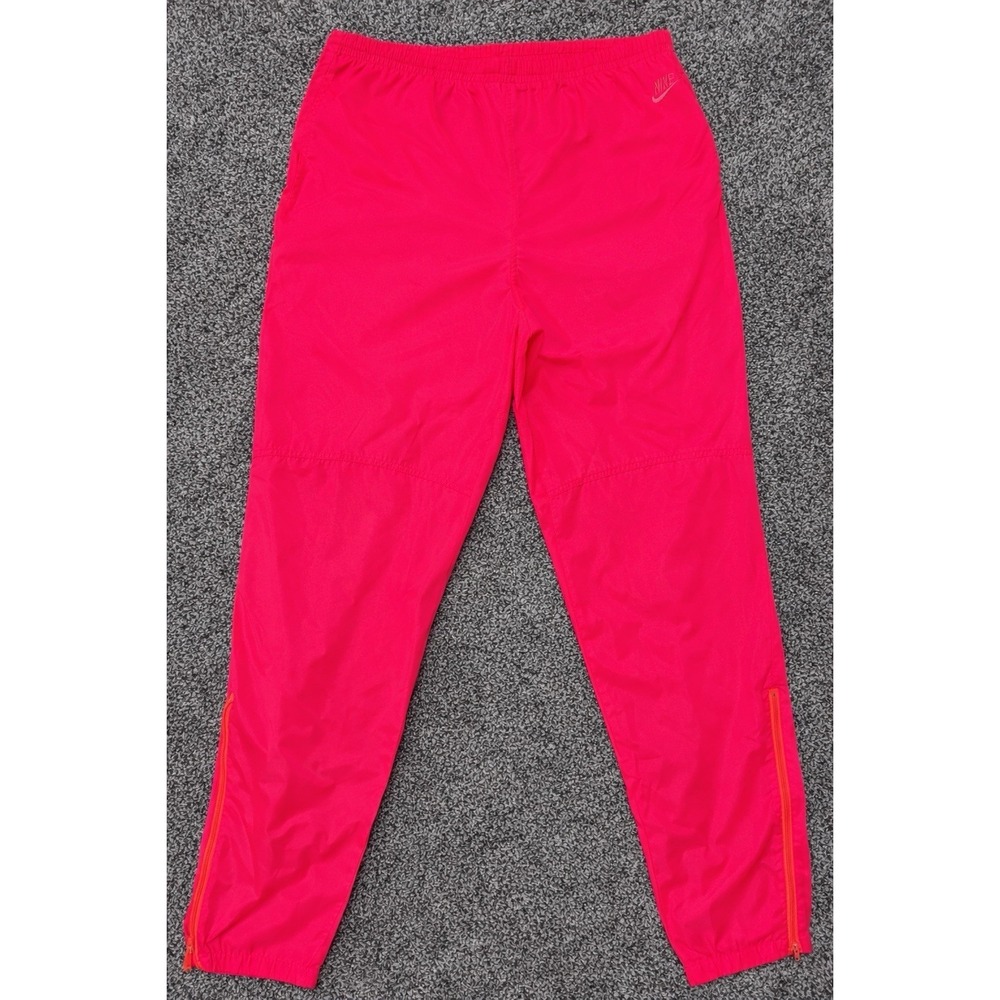 Vintage NIKE Neon Pink Windbreaker Track Pants Womens‎ L Y2K Nylon Joggers Retro